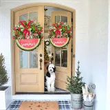 Hello Spring Watermelon Wreath Front Door Decor Wood Hanging Ornament