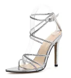 Metallic Stiletto Pointy High Heel Sandals Shoes