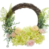 Rose Hydrangea Flower Wreath Front Door Décor Home Wall Hanging Wedding Ornament