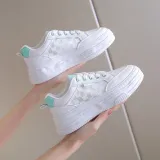 Women Flat Mesh Breathable Solid Color Canvas Sneakers