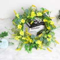 Daisy Spring Rustic Farmhouse Decorative Artificial Wreath Wedding Ornament