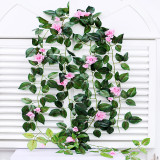 Home Garden Artificial Handmade Rose Flower Hanging Vine Wall Decoration