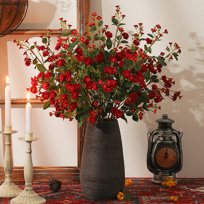 Home Garden Artificial Handmade Rose Flower Vase Decoration
