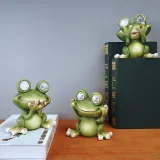 Cute 3D Resin Frog Solar Energy Lights Garden Crafts Decoration