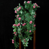 Home Garden Artificial Vine Rose String Hanging Flower Room Decoration