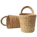 Hanging Storage Baskets Small Water Grass And Paper Rope Woven Basket