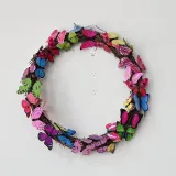 Artificial Spring Wreath With Fake Butterflies Colorful Spring Summer Decorative