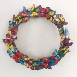 Artificial Spring Wreath With Fake Butterflies Colorful Spring Summer Decorative