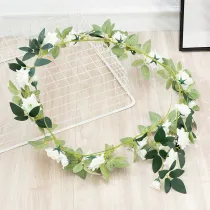 Home Garden Artificial Curled Rose Flower Vine Wedding Wall Decoration