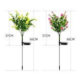 Artificial Plastic Camellia Flower Energy Saving Solar Led Light for Garden Grass Decorative Lighting