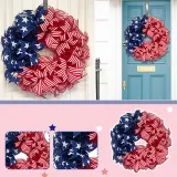 Patriotic Independence Day Wreaths Stripes Stars Wreaths Garland Decor