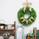 Lucky Triangle Flag Artificial Wreath Door Decor Wall Hanging Ornament