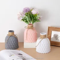 Nordic Style Vases Decoration Home Imitation Rattan Plastic Vase