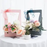 Valentine'S Day Bouquet Gift Bag Waterproof Kraft Flower Paper Bag