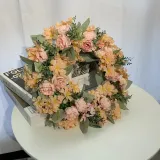 Rose Rustic Decorative Artificial Flower Wreath Wedding Ornament