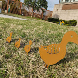 Duck Shaped Garden Art for Outside Decorations