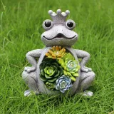 Solar Succulent Frog Resin Animal Night Light Courtyard Garden Landscape Decoration