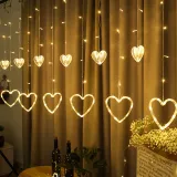 Heart Shaped Curtain Light Fairy String Lights Outdoor for Party Home Wedding New Year Decoration