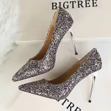 Women Sequins Bridal Elegant Party Sexy Pumps High Heel