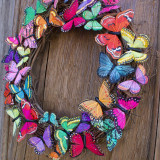 Colourful Butterfly Wreath Front Door Decor Blue Hanging Ornament