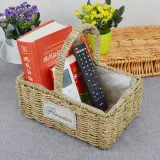 Living Room Decoration Rectangle Wicker Basket Handle For Flowers
