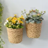 Hanging Storage Baskets Small Water Grass And Paper Rope Woven Basket