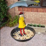 Bird Feeder Umbrella Girl Easy To Clean Feeding Station With Drainage