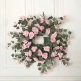 Rose Flower Wreath Summer Door Décor Party Wedding Hanging Ornament