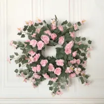 Rose Flower Wreath Summer Door Décor Party Wedding Hanging Ornament