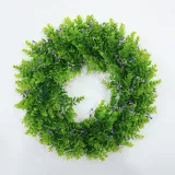 Eucalyptus Purple Flower Rustic Farmhouse Decorative Artificial Wreath Décor