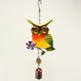 Owl Wind Bell Hanging Iron Windchimes Garden Decoration