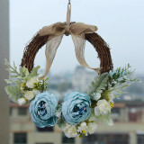 Artificial Peony Wreath Front Door Décor Home Wall Hanging Flower Ornament
