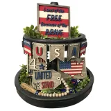 American Independence Day Tray Decoration Wooden Ornament Set Fourth of July DIY Dining Table Decoration