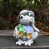 Solar Succulent Frog Resin Animal Night Light Courtyard Garden Landscape Decoration