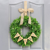 Lucky Triangle Flag Artificial Wreath Door Decor Wall Hanging Ornament