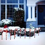 LED Lights Garden Stakes Yard Lawn Decorations Candy Cane Christmas Lights