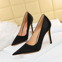 Leather Pointed Toe Stiletto High Heels Shoes