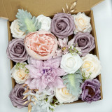 DIY Artificial Flower Box Wedding Party Birthday with Rod Fake Flower Gift Box