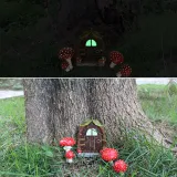 Resin Luminous Home Door And Mushroom Garden Yard Decor