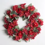 Rose Flower Wreath Front Door Decor Wall Hanging Wedding Ornament