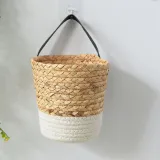 Hanging Storage Baskets Small Water Grass And Paper Rope Woven Basket