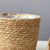 Natural Multi Flower Plants Pots Straw Woven Seagrass Belly Floriculture Basket