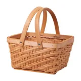 Storage Picnic Wicker Fruit Vegetable Bread Wooden Woven Rattan Storage Basket