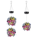 Solar LED Lamp Wind Bell Butterfly Ball Hanging Bell Lamp Family Garden Decoration