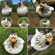 Garden Decoration Sculpture Big Eye Sling Resin Chicken Crafts Figurines