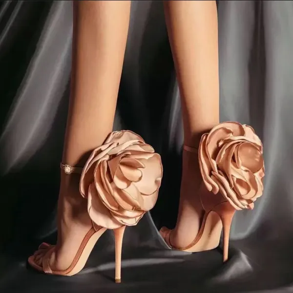 Back Rose Flower Buckle High Heels Sandals Sexy Party Night Club Pumps