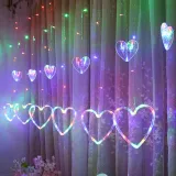 Heart Shaped Curtain Light Fairy String Lights Outdoor for Party Home Wedding New Year Decoration