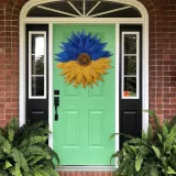 Sunflower Burlap Wreath Front Door Decor Flower Hanging Ornament