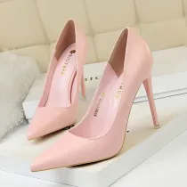 Leather Fashion Simple Women's Shoes High Heels Stiletto Pointed Sexy Single Shoes