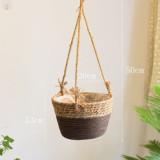 Tondo Rattan Hanging Baskets Flower Pots For Home Garden Decoration